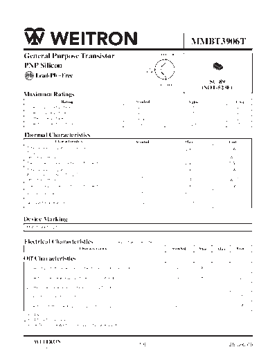 Wietron mmbt3906t  . Electronic Components Datasheets Active components Transistors Wietron mmbt3906t.pdf