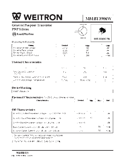 Wietron mmbt3906w  . Electronic Components Datasheets Active components Transistors Wietron mmbt3906w.pdf