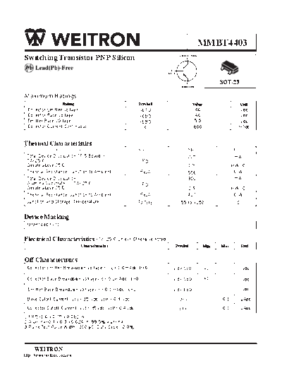 Wietron mmbt4403  . Electronic Components Datasheets Active components Transistors Wietron mmbt4403.pdf