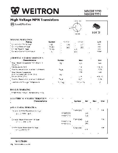 Wietron mmbt5550-51  . Electronic Components Datasheets Active components Transistors Wietron mmbt5550-51.pdf