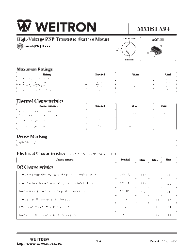 Wietron mmbta94  . Electronic Components Datasheets Active components Transistors Wietron mmbta94.pdf