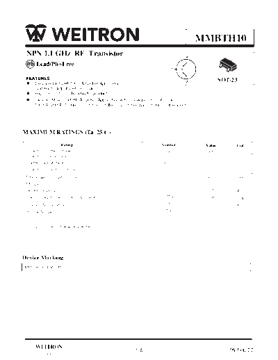 Wietron mmbth10  . Electronic Components Datasheets Active components Transistors Wietron mmbth10.pdf