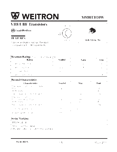 Wietron mmbth10w  . Electronic Components Datasheets Active components Transistors Wietron mmbth10w.pdf