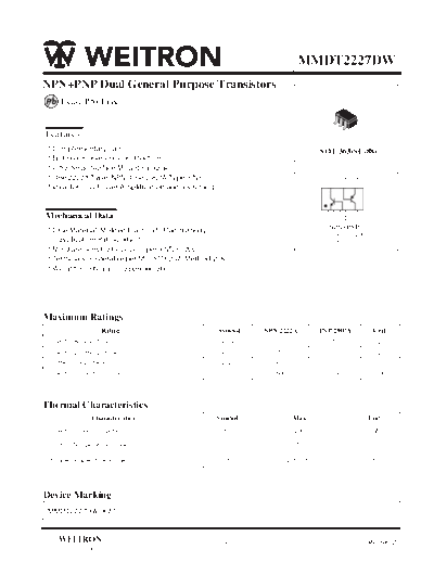 Wietron mmdt2227dw  . Electronic Components Datasheets Active components Transistors Wietron mmdt2227dw.pdf