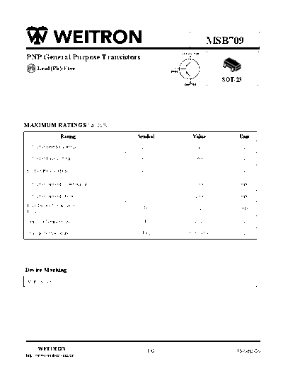 Wietron msb709  . Electronic Components Datasheets Active components Transistors Wietron msb709.pdf
