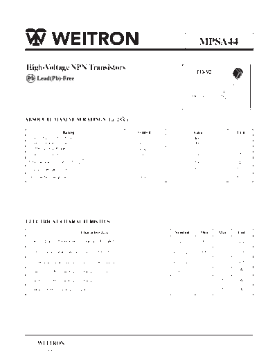 Wietron mpsa44  . Electronic Components Datasheets Active components Transistors Wietron mpsa44.pdf