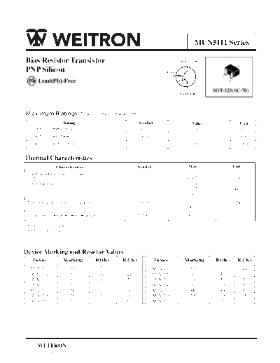 Wietron mun5111  . Electronic Components Datasheets Active components Transistors Wietron mun5111.pdf