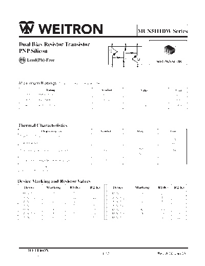 Wietron mun5111dw  . Electronic Components Datasheets Active components Transistors Wietron mun5111dw.pdf