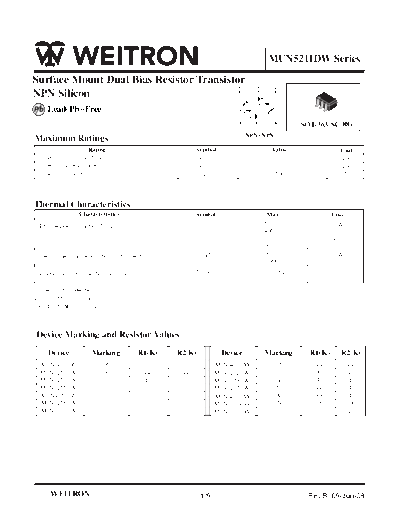 Wietron mun5211dw  . Electronic Components Datasheets Active components Transistors Wietron mun5211dw.pdf