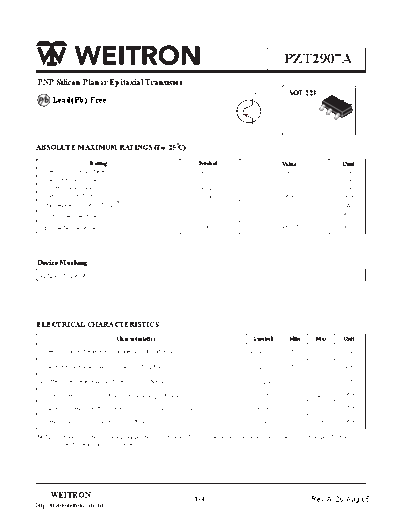 Wietron pzt2907a  . Electronic Components Datasheets Active components Transistors Wietron pzt2907a.pdf