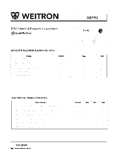 Wietron s8550  . Electronic Components Datasheets Active components Transistors Wietron s8550.pdf