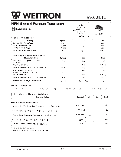 Wietron s9013lt1  . Electronic Components Datasheets Active components Transistors Wietron s9013lt1.pdf