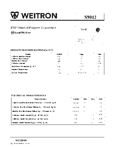 Wietron s9012  . Electronic Components Datasheets Active components Transistors Wietron s9012.pdf