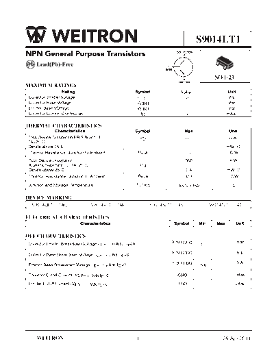 Wietron s9014lt1  . Electronic Components Datasheets Active components Transistors Wietron s9014lt1.pdf