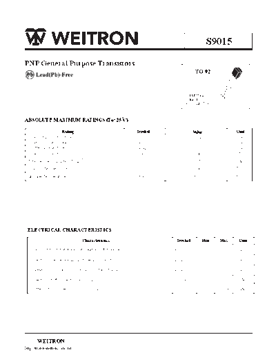 Wietron s9015  . Electronic Components Datasheets Active components Transistors Wietron s9015.pdf