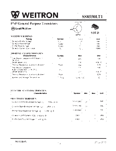 Wietron ss8550lt1  . Electronic Components Datasheets Active components Transistors Wietron ss8550lt1.pdf