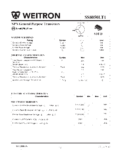 Wietron ss8050lt1  . Electronic Components Datasheets Active components Transistors Wietron ss8050lt1.pdf