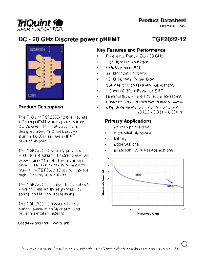 Triquint tgf2022-12  . Electronic Components Datasheets Active components Transistors Triquint tgf2022-12.pdf