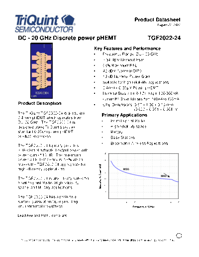 Triquint tgf2022-24  . Electronic Components Datasheets Active components Transistors Triquint tgf2022-24.pdf