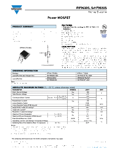 . Electronic Components Datasheets irf9630s sihf9630s  . Electronic Components Datasheets Active components Transistors Vishay irf9630s_sihf9630s.pdf