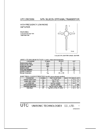 UTC 2sc3358  . Electronic Components Datasheets Active components Transistors UTC 2sc3358.pdf