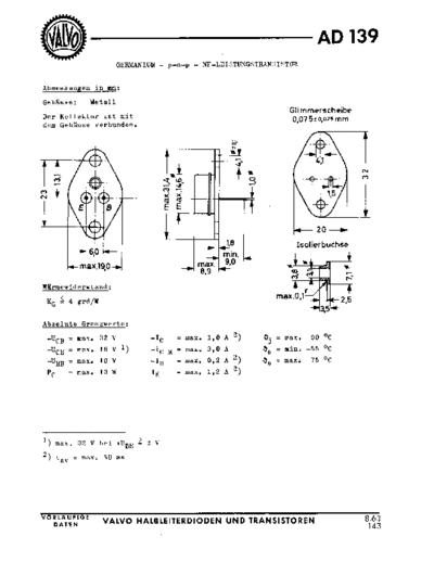 Valvo ad139  . Electronic Components Datasheets Active components Transistors Valvo ad139.pdf