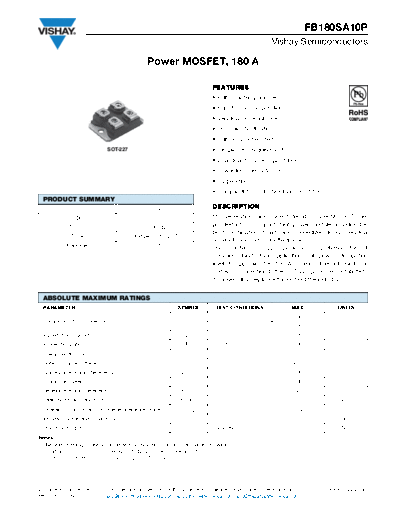 Vishay fb180sa10p  . Electronic Components Datasheets Active components Transistors Vishay fb180sa10p.pdf