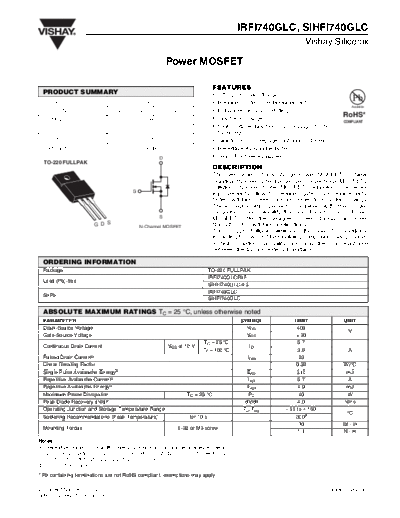 . Electronic Components Datasheets irfi740glc sihfi740glc  . Electronic Components Datasheets Active components Transistors Vishay irfi740glc_sihfi740glc.pdf