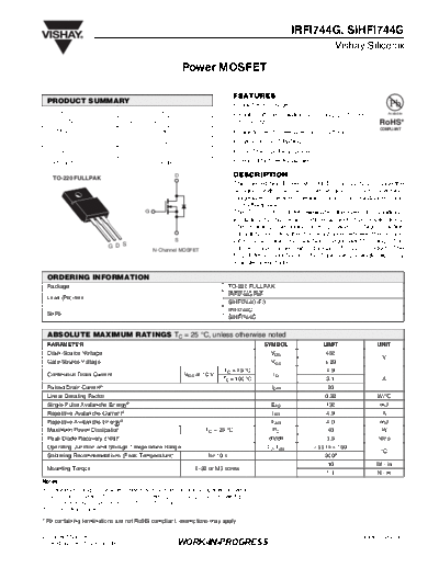 Vishay irfi744g sihfi744g  . Electronic Components Datasheets Active components Transistors Vishay irfi744g_sihfi744g.pdf