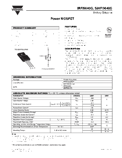 Vishay irfi9640g sihfi9640g  . Electronic Components Datasheets Active components Transistors Vishay irfi9640g_sihfi9640g.pdf