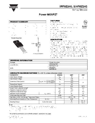 Vishay irfi9z24g sihfi9z24g  . Electronic Components Datasheets Active components Transistors Vishay irfi9z24g_sihfi9z24g.pdf