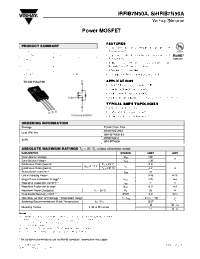 Vishay irfib7n50a sihfib7n50a  . Electronic Components Datasheets Active components Transistors Vishay irfib7n50a_sihfib7n50a.pdf