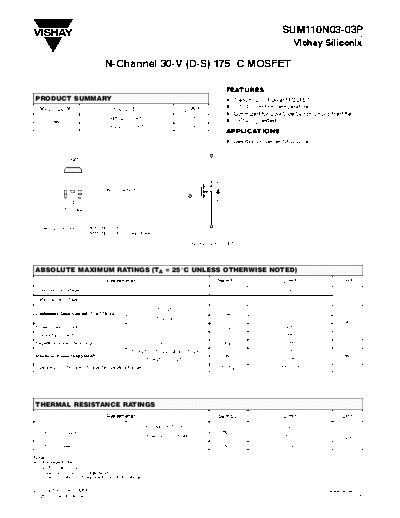 Vishay sum110n03-03p  . Electronic Components Datasheets Active components Transistors Vishay sum110n03-03p.pdf