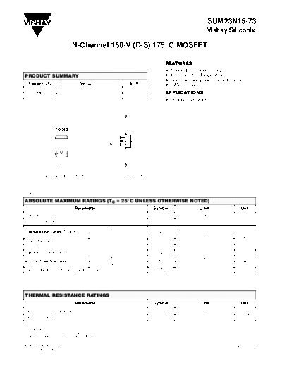 Vishay sum23n15-73  . Electronic Components Datasheets Active components Transistors Vishay sum23n15-73.pdf