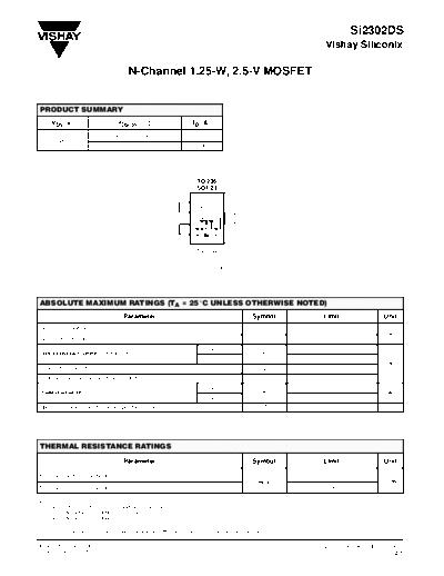 Vishay si2302ds  . Electronic Components Datasheets Active components Transistors Vishay si2302ds.pdf