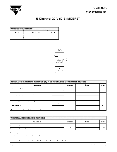 . Electronic Components Datasheets si2304ds  . Electronic Components Datasheets Active components Transistors Vishay si2304ds.pdf