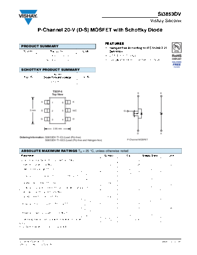 Vishay si3853dv  . Electronic Components Datasheets Active components Transistors Vishay si3853dv.pdf