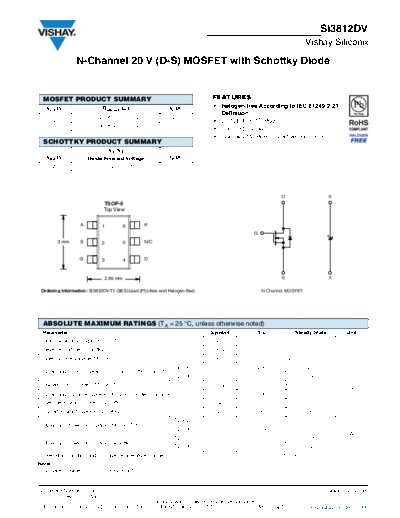 Vishay si3812dv  . Electronic Components Datasheets Active components Transistors Vishay si3812dv.pdf