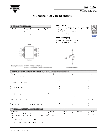 Vishay si4102dy  . Electronic Components Datasheets Active components Transistors Vishay si4102dy.pdf