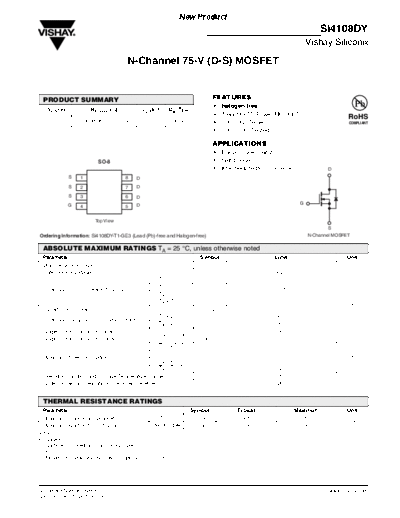 Vishay si4108dy  . Electronic Components Datasheets Active components Transistors Vishay si4108dy.pdf