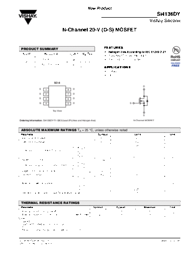 Vishay si4136dy  . Electronic Components Datasheets Active components Transistors Vishay si4136dy.pdf