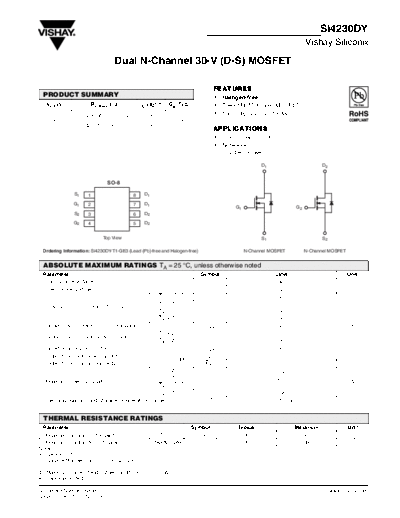 Vishay si4230dy  . Electronic Components Datasheets Active components Transistors Vishay si4230dy.pdf