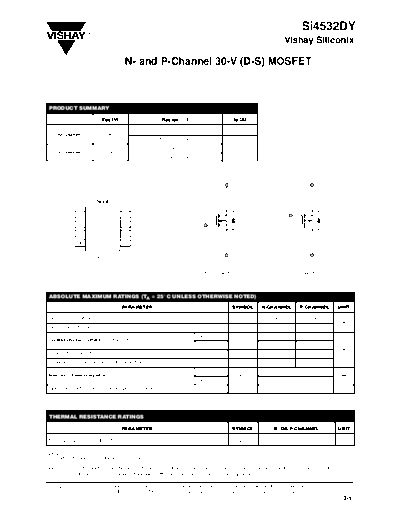 Vishay si4532dy  . Electronic Components Datasheets Active components Transistors Vishay si4532dy.pdf