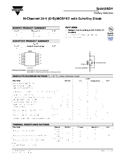 Vishay si4812bdy  . Electronic Components Datasheets Active components Transistors Vishay si4812bdy.pdf
