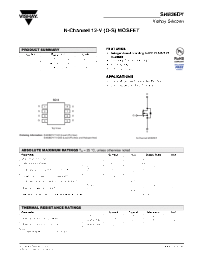 Vishay si4836dy  . Electronic Components Datasheets Active components Transistors Vishay si4836dy.pdf