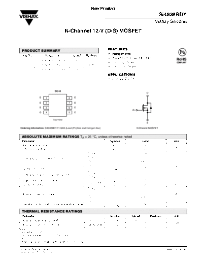 Vishay si4838bd  . Electronic Components Datasheets Active components Transistors Vishay si4838bd.pdf