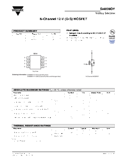 Vishay si4838dy  . Electronic Components Datasheets Active components Transistors Vishay si4838dy.pdf
