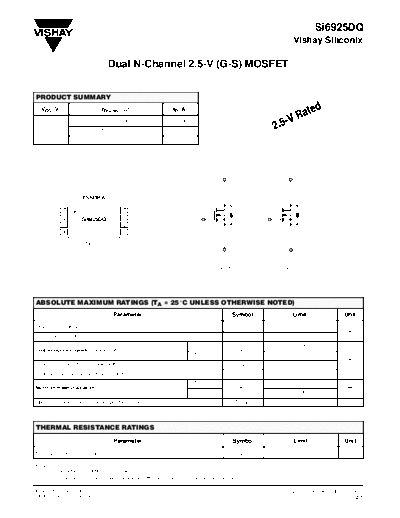 Vishay si6925dq  . Electronic Components Datasheets Active components Transistors Vishay si6925dq.pdf