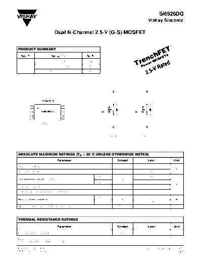Vishay si6926dq  . Electronic Components Datasheets Active components Transistors Vishay si6926dq.pdf