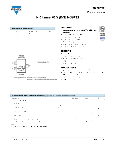 Vishay 2n7002e 1  . Electronic Components Datasheets Active components Transistors Vishay 2n7002e_1.pdf